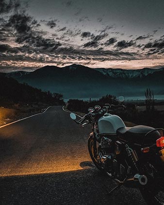 Motorcycle down the road