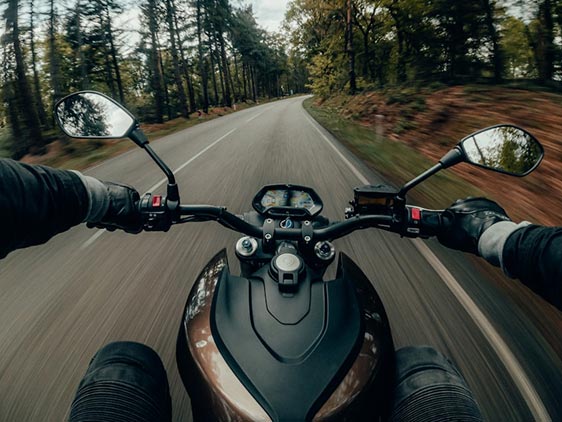 Motorcycle down the road
